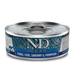 N&D Ocean Ton Balık Morina Balık Karides ve Balkabaklı Kedi Konservesi 80 Gr