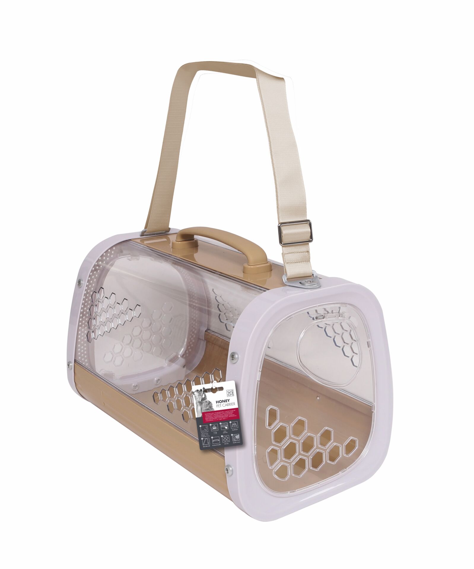M-Pets Honey Kedi ve Küçük Irk Köpekler için Taşıma Çantası 59.1x38.1x35.4 Cm Kahverengi