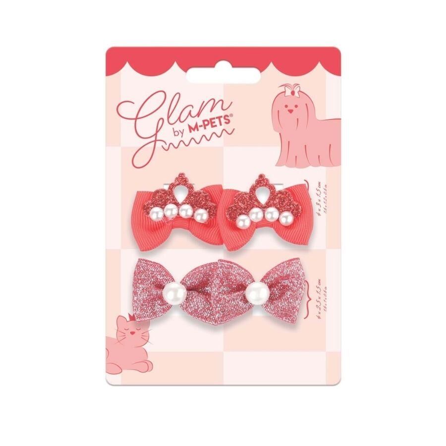 M-Pets Glam Fiyonklu Kedi ve Köpekler İçin Aksesuar Toka Kırmızı