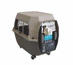 M-Pets Transit Carrier Iata Tekerlekli Kedi ve Köpek Taşıma Çantası 72.6x54.5x53 Cm Kahverengi Medium