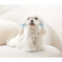 M-Pets Glam Fiyonklu Kedi ve Köpekler İçin Aksesuar Toka Mavi