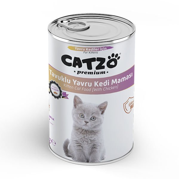 Catzo Premium Tavuklu Parça Etli Yavru Kedi Konservesi 400 Gr