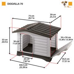 Ferplast Dog Villa 70 Plastik Köpek Kulübesi Antrasit/Gri Small 73x59x53 Cm