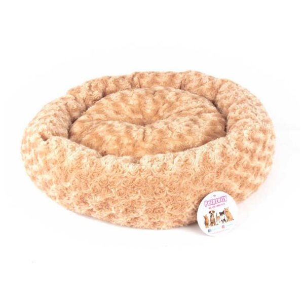 Petpretty Kedi ve Köpek Simit Yatak Peluş Açık Kahve 55x55 Cm