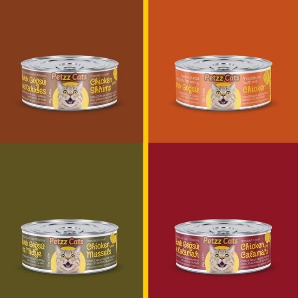 PetzzCats Tavuklu Karışık Konserve Kedi Maması 70 Gr 4 Adet