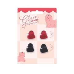 M-Pets Glam Kalpli Kedi ve Köpekler İçin Aksesuar Toka Kırmızı Siyah