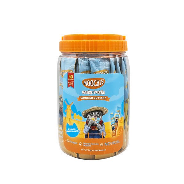 Moochie Ton Balıklı ve Peynirli Sıvı Kedi Ödülü 50 Adet 15 Gr
