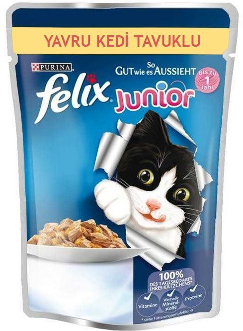 Felix Junior Tavuklu Yavru Konserve Kedi Maması 100 Gr
