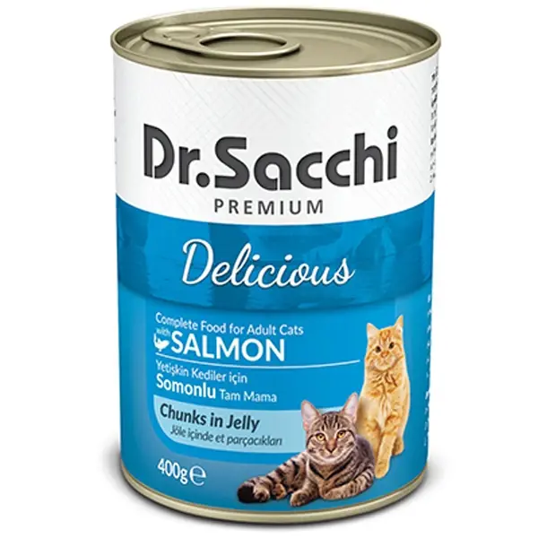 Dr.Sacchi Somonlu Yetişkin Kedi Konservesi 1 Adet 400 Gr