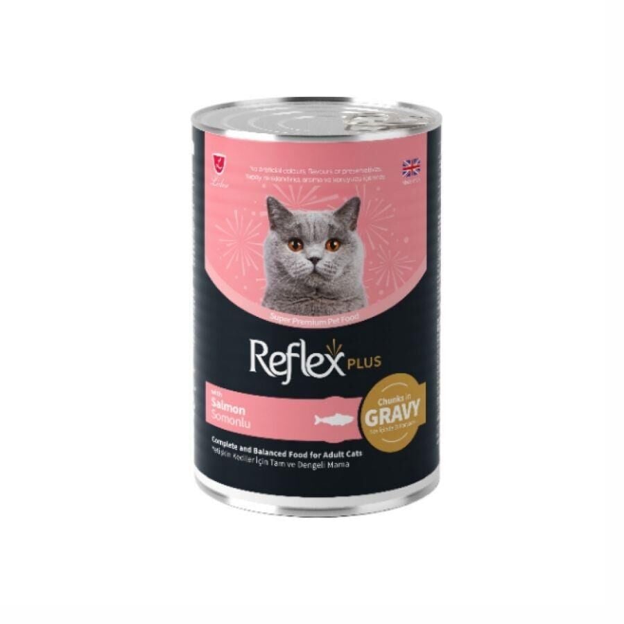 Reflex Plus Sos İçinde Et Parçacıklı Somonlu Yetişkin Kedi Konservesi 400 Gr