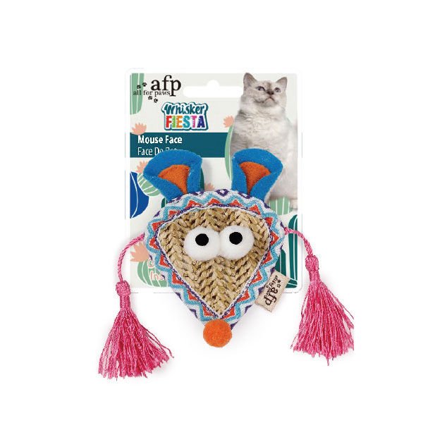 Afp Whisker Fiesta Püsküllü Fare Suratı Hasır Kedi Oyuncağı