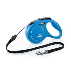 Flexi New Classic İp Otomatik Köpek Gezdirme Tasması Medium Mavi 5 Mt