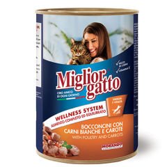Miglior Kümes Hayvanı ve Havuçlu Yetişkin Konserve Kedi Maması 405 Gr