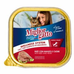 Miglior Gatto Bitek Ve Yürekli Yetişkin Kedi Konservesi 100 Gr