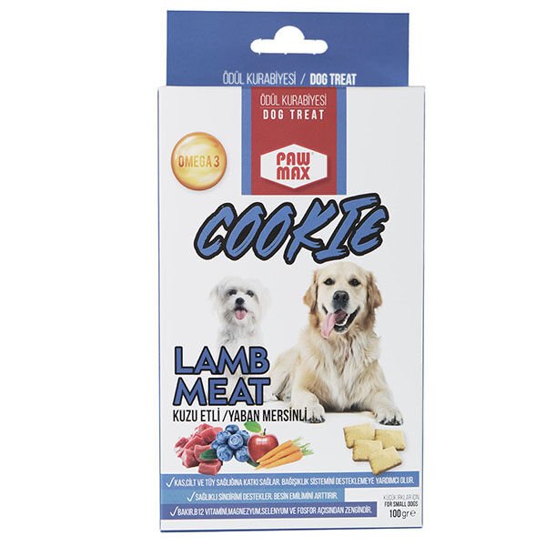 Pawmax Kuzu Etli Ve Yaban Mersinli Küçük Irk Köpek Ödül Kurabiyesi 100 Gr