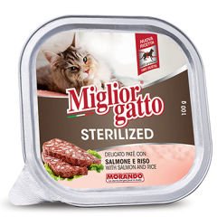 Miglior Somon ve Pirinçli Kısırlaştırılmış Yetişkin Kedi Konservesi 100 Gr