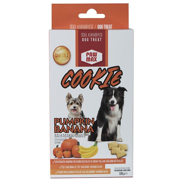 Pawmax Balkabaklı Ve Muzlu Orta Ve Büyük Irk Köpek Ödül Kurabiyesi 120 Gr