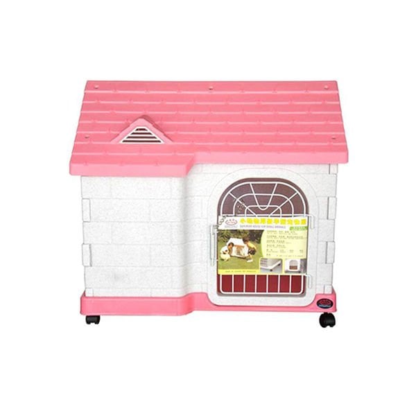 Dayang Kapılı Kedi ve Küçük Köpek Kafesi Pembe 63x46x58 Cm