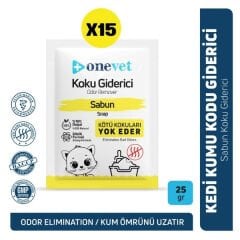 OneVet Kedi Kumu Koku Giderici 25 Gr Sabunlu 15 Adet