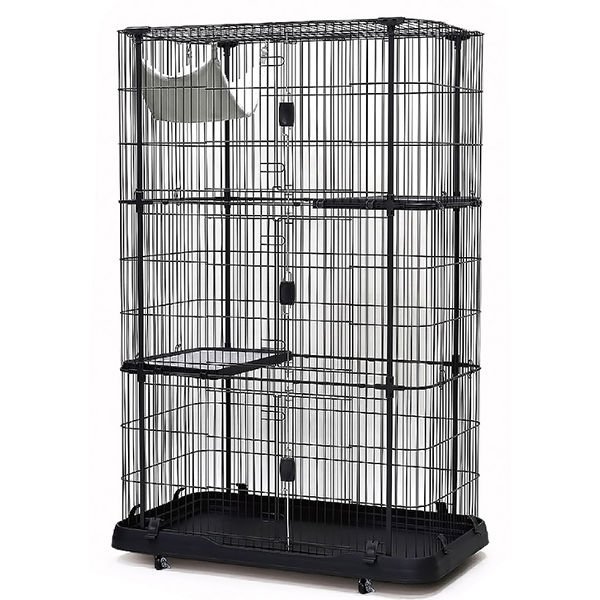 Dayang Metal Kedi Kafesi Siyah 109.3x63.8x115 Cm