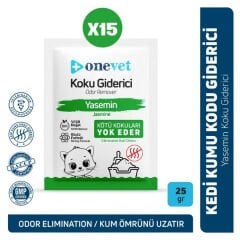 OneVet Kedi Kumu Koku Giderici 25 Gr Yaseminli 15 Adet
