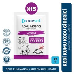 OneVet Kedi Kumu Koku Giderici 25 Gr Lavantalı 15 Adet