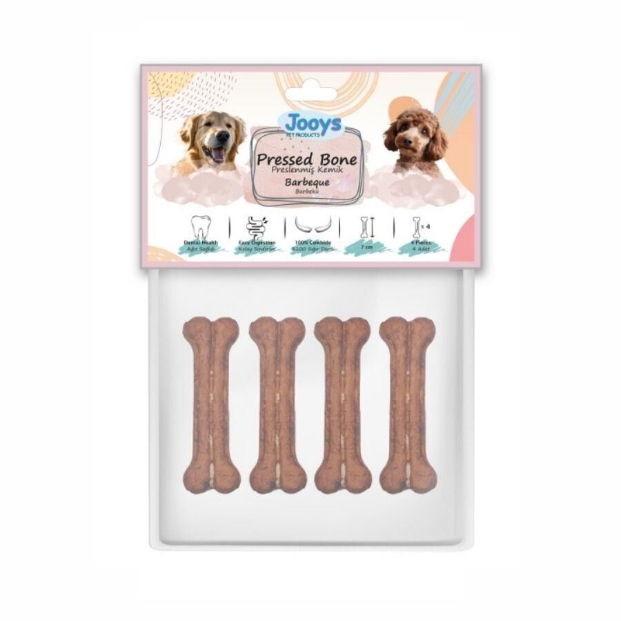 Jooys Barbekü Soslu Pres Köpek Ödül Kemiği 7 cm 4'lü