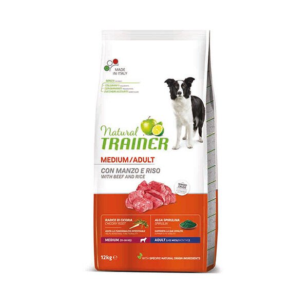 Natural Trainer Adult Medium Beef Dana Etli Orta Irk Yetişkin Köpek Maması 12 Kg