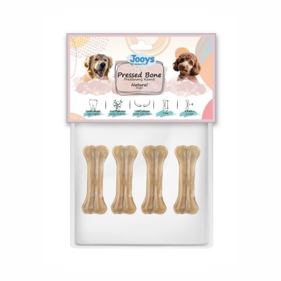 Jooys Naturel Pres Köpek Ödül Kemiği 7 cm 4'lü