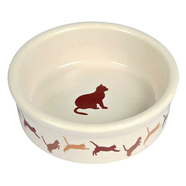 Trixie Kedi Desen Seramik Kedi Mama ve Su Kabı 0.25 Lt 11 Cm