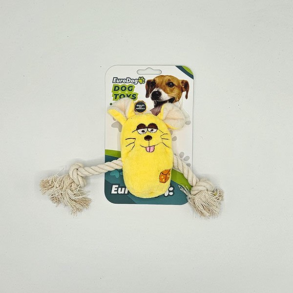 Euro Dog İpli Sevimli Hayvan Peluş Köpek Oyuncağı 21x4 Cm