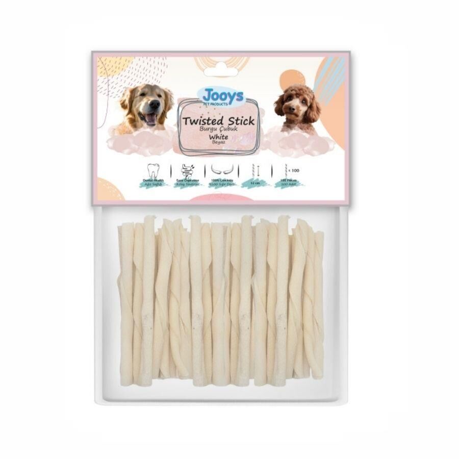 Jooys Beyaz Burgu Çubuk Köpek Ödül Kemiği 100'lü