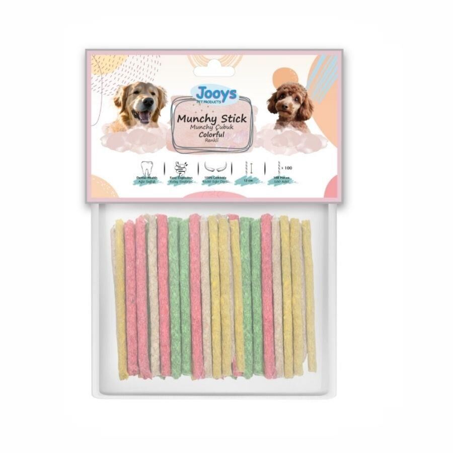 Jooys Renkli Munchy Çubuk Köpek Ödül Kemiği 100'lü