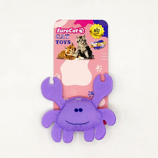 Euro Cat Toys Peluş Yengeç Kedi Oyuncağı Mor
