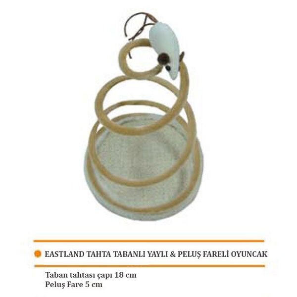 Eastland Peluş Tablalı Yaylı Fare Kedi Oyuncağı 15 Cm