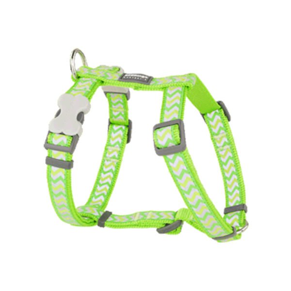 Red Dingo Reflektörlü Ziggy Desenli Köpek Göğüs Tasması Lime 12 Mm