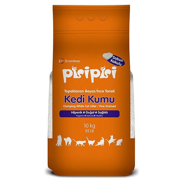 Pisi Pisi Sabunlu Topaklanan Bentonit Kedi Kumu İnce 10 Kg