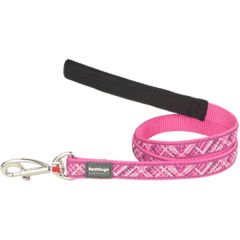 Red Dingo Flanno Desenli Köpek Uzatma Tasması Pembe 15 Mm