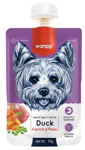 Wanpy Taze Ördekli ve Havuçlu Köpek Et Ezmesi 90 gr