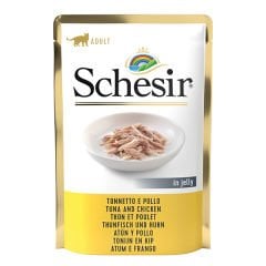 Schesir Jöleli Ton Balık ve Tavuklu Yetişkin Konserve Kedi Maması 85 Gr