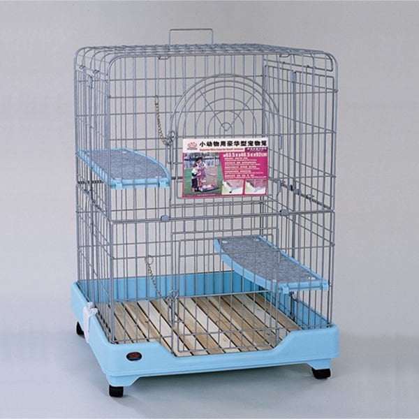 Dayang Rahat ve Geniş Metal Tavşan Kafesi Mavi 64x46.5x90.5 Cm
