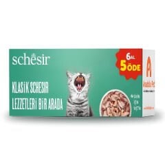 Schesir Klasik Lezzetler Yetişkin Konserve Kedi Maması 6 Al 5 Öde