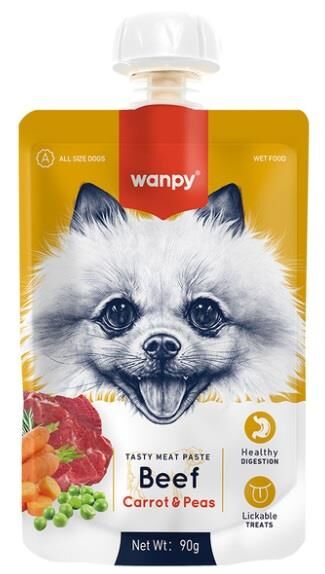Wanpy Taze Sığır Etli ve Havuçlu Köpek Et Ezmesi 90 gr