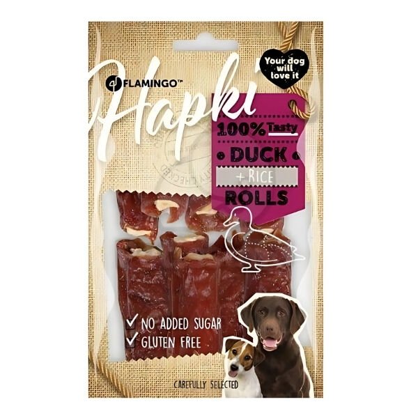 Flamingo Hapki Rolls Ördekli ve Pirinçli Köpek Ödül Maması 85 Gr