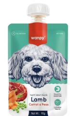 Wanpy Taze Kuzulu ve Havuçlu  Köpek Et Ezmesi 90 gr