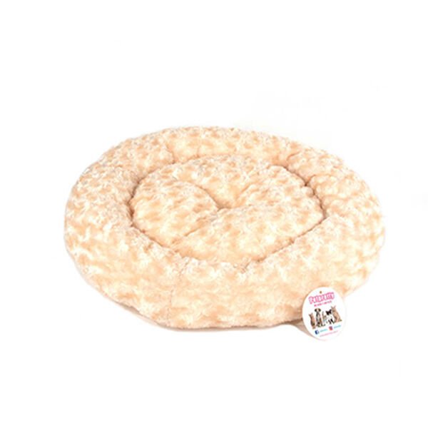 Petpretty Kedi ve Köpek Simit Yatak Peluş Krem 55x55 Cm