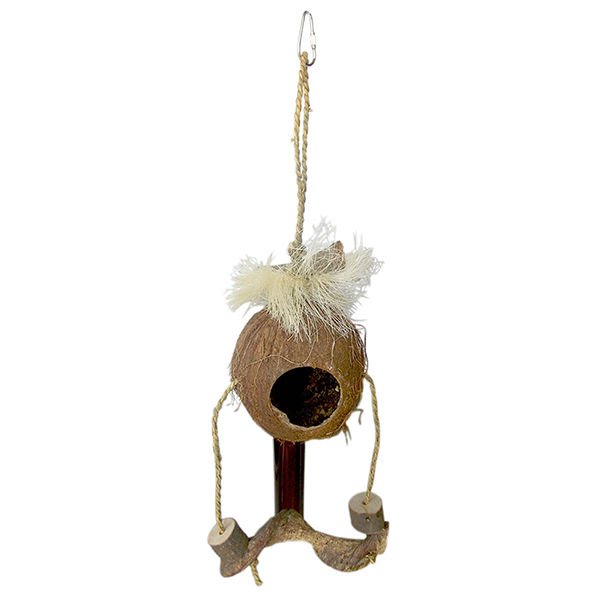 Eastland Hindistan Cevizli İpli Ahşap Kuş Oyuncağı 17x42 Cm