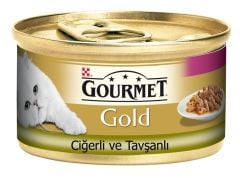 Gourmet Gold Tavşan ve Ciğerli Yetişkin Konserve Kedi Maması 85 Gr