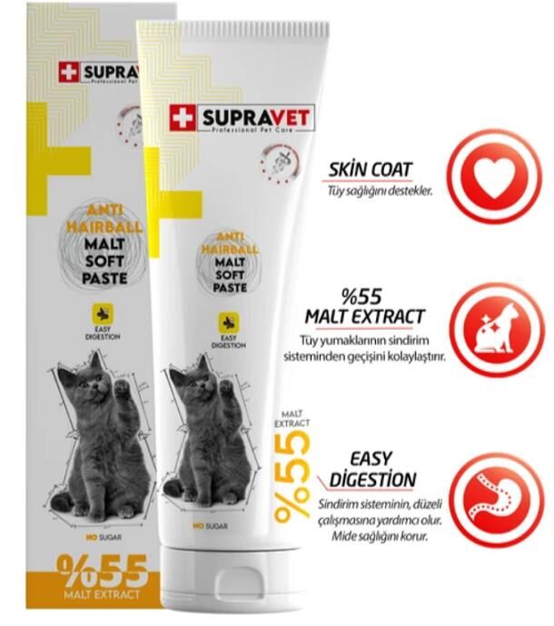 Supravet Anti Hairball Kediler İçin Malt Macun 30 gr