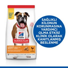 Hills Adult Light Medium Tavuklu Yetişkin Köpek Maması 2.5 Kg